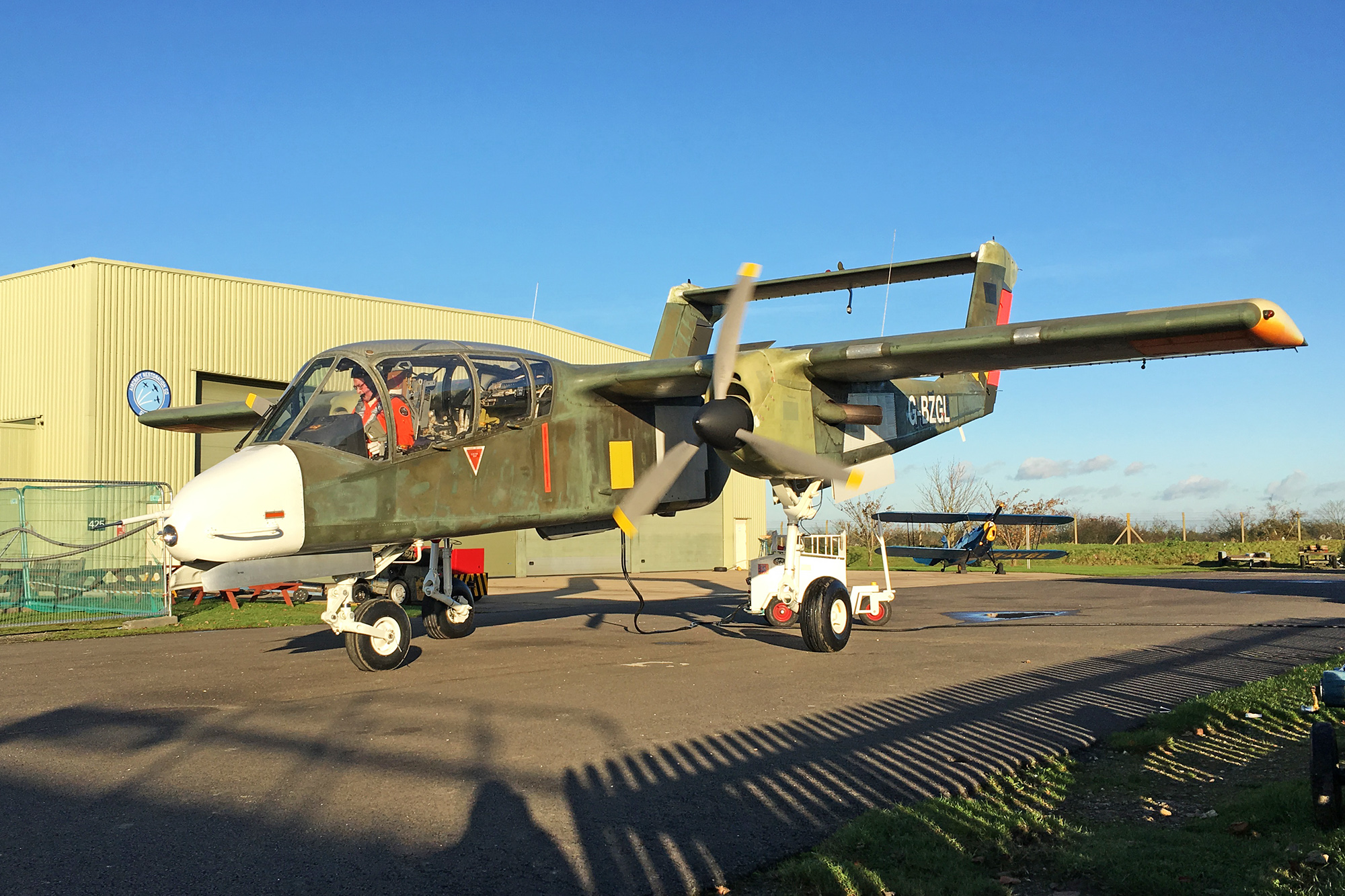 The first post-restoration flight of OV-10B 99+26 which took place last Wednesday at Duxford. (Photograph by Jessie De Cooman)