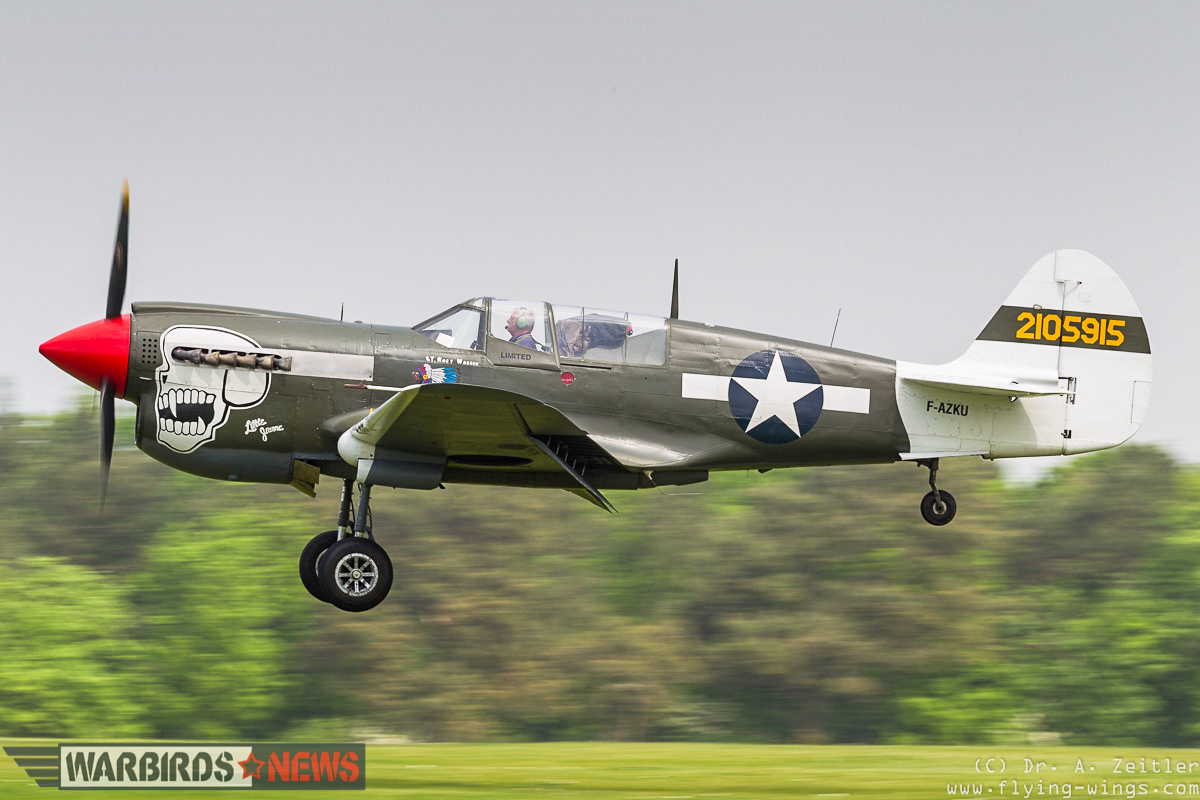 The locally-based, Pacific Theater combat veteran P-40N taking to the skies. (photo by Andreas Zeitler)