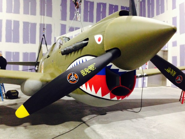 P-40 hovering inside its new home - The Road to Tokyo. ( image credit Rachel Haney)