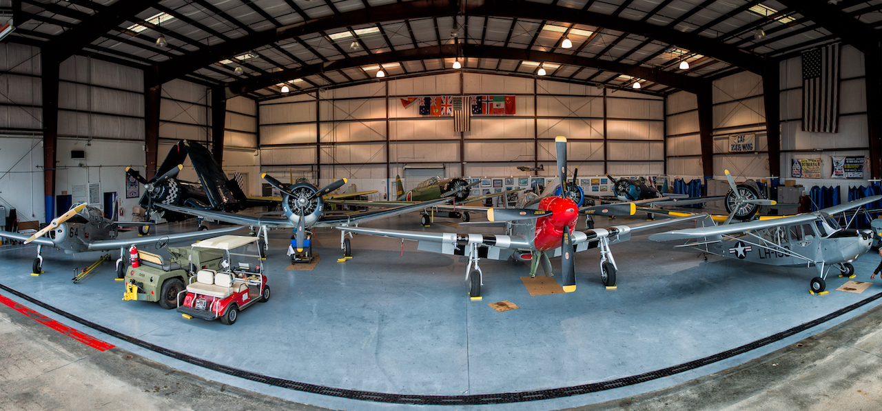 The CAF Dixie Wing hangar in Peachtree City. (Photo by Tony Granata)