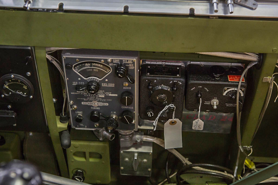 Lope’s Hope has a CBI-specific radio package. The three electronic boxes house, l-r, the MN-26 radio compass controller, the SCR 274 communications receiver, and transmitter. (photo via AirCorps Aviation)