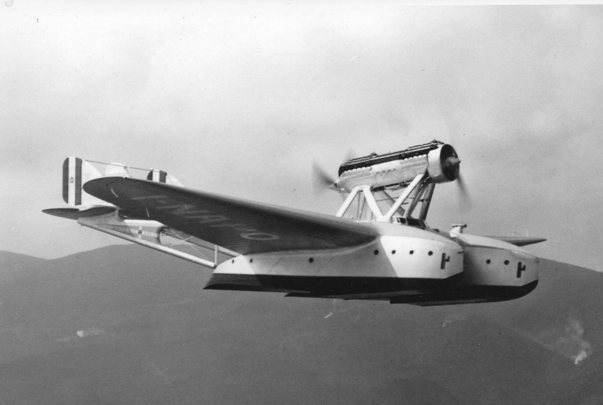 The S.55 is a two engine twin hull seaplane built by Societa Idrovolanti Alta Italia (Seaplane Company of Upper Italy). The S.55 (Santa Maria) is to be used for an around the world flight In 1927. It will have a useful load of 7,500 lbs. and a cruising speed of 100 MPH. 