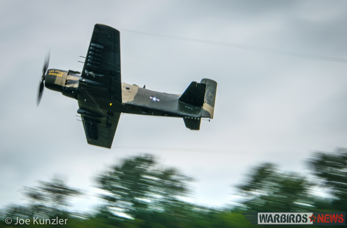 Pulling away in the Skyraider. (photo by Joe Kunzler)