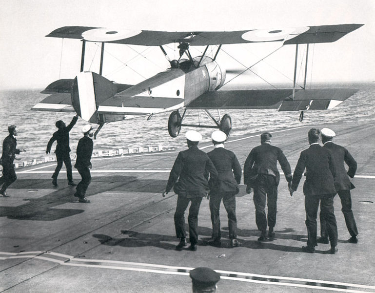 Sopwith Pup's also served in the Royal Naval Air Service, and played a major role in the development of the early stages of ship-borne aviation. Here a Pup can be seen deck landing on August 7th, 1917 (image via Kelvyne Baker collection)