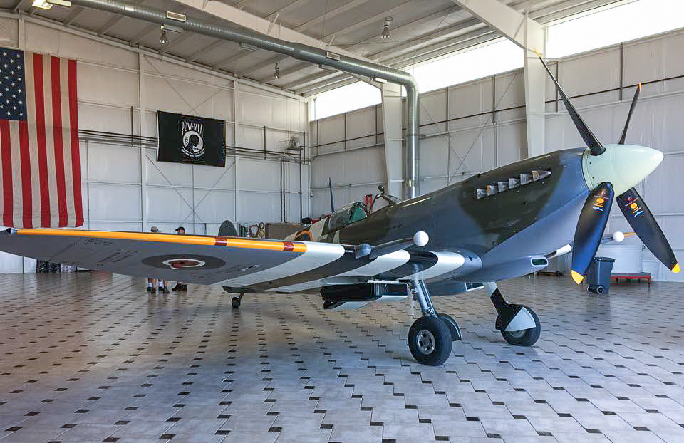 Spitfire MK959 at her new home with the Texas Flying Legends Museum. (photo by Moreno Aguiari)