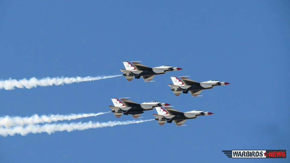 The Thunderbirds gave a spirited performance, much to everyone's delight. It was good to see the team back on the air show circuit again. (photo by Elena DePree)