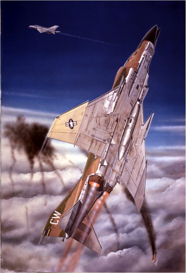 An artists impression of one of General Titus's three MiG-21 kills over Viet Nam.