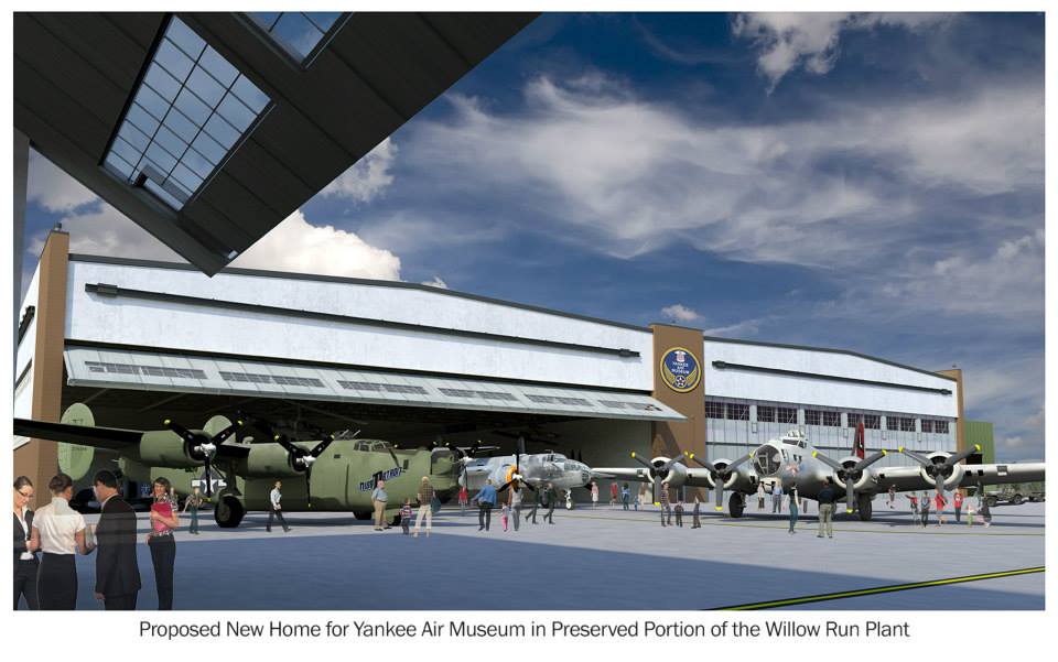 Proposed new home for the Yankee Air Museum in the preserved portion of the Willow Run Plant.