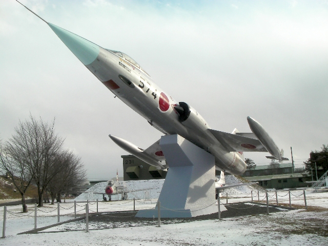 574 back on her plinth outside Chitose Air Base. (photo JASDF Chitose Air Base)