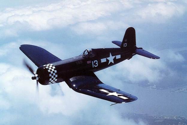 CAF’s FG-1D shown here as Number “13” - a generic representation of Corsairs that served aboard CV 9 USS Essex. It is the first time the checkerboard pattern appeared on the CAF’s Corsair. (CAF photo)